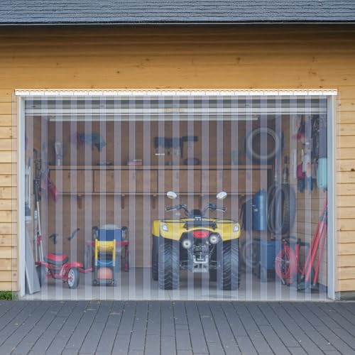 VEVOR Clear PVC Strip Curtain, 96 in Height x 84 in Width x 0.08 in Thickness, 14 PCS Walk in Freezer Cooler Curtain Strips, Smooth Waterproof Plastic Door Strips for Warehouse, Freezer, Garage Doors