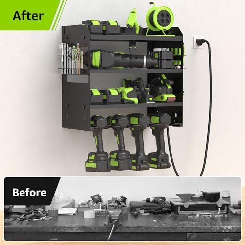 HUPBIPY Modular Power Tool Organizer Wall Mount Drill Holder Garage Shelf