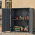 EHHLY Heavy Duty Small Storage Cabinet Outdoor Weatherproof, 14 Cuft Garage Storage Cabinet with 2 Adjustable Shelves, Lockable Kitchen Pantry Closer Organizer, 31Wx23Lx34H, Sage Grey