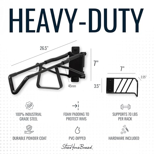 StoreYourBoard SwivelStow Bike Rack Garage Storage Rack 2 Pack - 2 Road & Gravel Bike Wall Mounts - Heavy Duty Bike Hanger - No-Lift Bike Rack Garage Storage Rack - Holds 70 lb Capacity