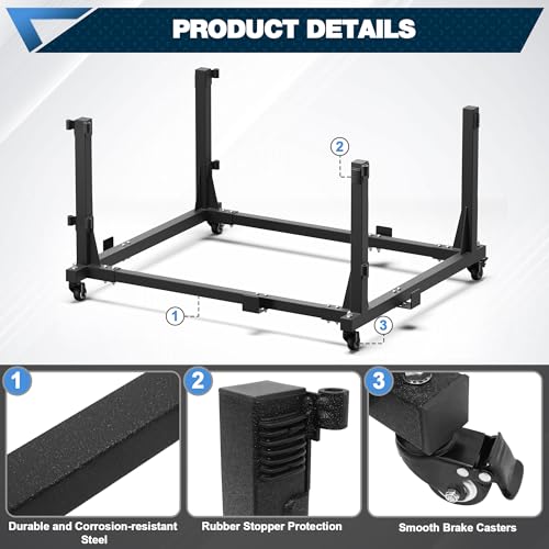 Jeep Door Storage Rack for Wrangler & Gladiator, Heavy Duty Carbon Steel Jeep Door Holder with E-Coating & Powder Coated Finish, Stores 2-4 Doors, Movable Garage Storage for TJ YJ JL JK JT