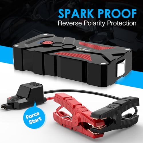 BIUBLE Jump Starter Car Jump Starter Auto Battery Booster Pack 5000A Peak 12V with USB-C Quick Charge,Lithium Jump Box with LED Light(Up to 7.0L Gas or 5.5L Diesel Engine)