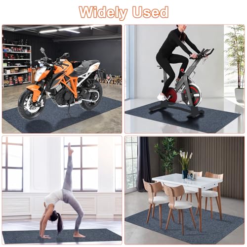 LMRSTOO 8.5 * 6.6 Ft Heavy Duty Oil Spill Mat, 6.5mm Thickened Large Garage Floor Mat for Under Car, 1/4" Waterproof Rubber Backing Absorbs Oil Quickly, Washable, Reusable, Durable, Non-Slip