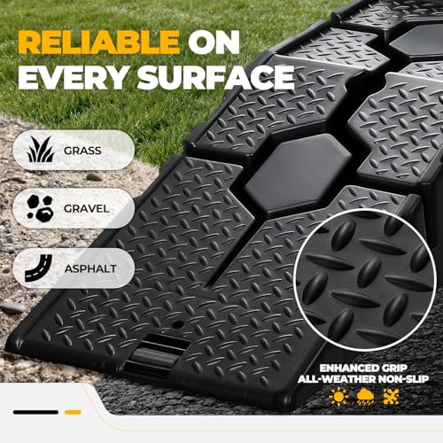 Auto Dynasty Car Ramps for Oil Changes, Low-Profile 2Pcs 2.5 Ton Capacity