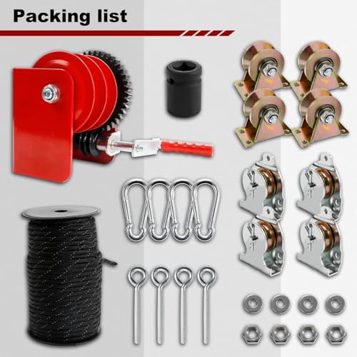 Overhead Garage Storage Lift Hoist, Heavy-Duty Ceiling Mounted Garage Storage Lift System for Organization, Easy to Install