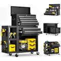 Dkenicor 8-Drawer Rolling Tool Chest,3-in-1 Tool Box on Wheels with Lockable Steel Garage, Detachable Top Toolbox & Bottom Storage Cart with Additional Cabinet for Repair Room,Warehouse, 2026 Black