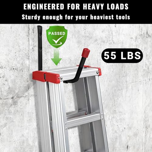 BRCRXW 6 Pack Garage Hooks Heavy Duty, 5.51 Inch Easy to Install Steel Ladder Storage Hooks, Wall Mount Organizer with EVA Pads for Kayaks, Bikes, Chairs, Tools