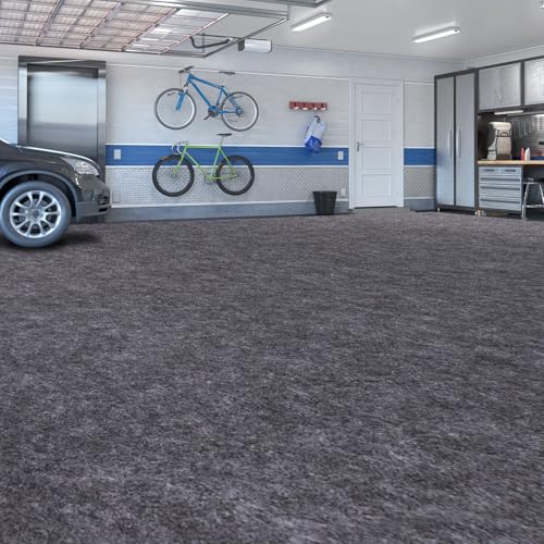 Garage Mats Oversize Garage Floor Paking Mat for Under Car, 7.4 x 8.4 Ft Non-Slip Gray Garage Flooring Carpets, Absorbent Oil Garage Parking Mat, Waterproof Mats