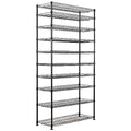 SafeRacks 10-Tier Pantry Shelf, Metal Wire Shelving Unit with Adjustable Shelves & Feet, Anti-Tip Kit, NSF Certified Steel Storage Rack for Kitchen or Garage Black 14" DÌ—36" WÌ—68" H