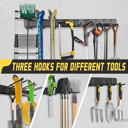 klasit Garage Wall Organizer,15Pack Carries 675 lbs,Garden Tool Organizer 48in With Large Storage Space,Easy Assembly, Sturdy Design,for Efficient Tool Storage Garage Organization