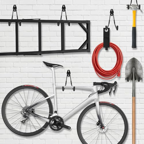 Eptcp Large Garage Hooks Heavy Duty, 4 Pack 7.5 inch Garage Wall Hooks for Hanging Ladder, Kayak, Bike, Chair and Tool