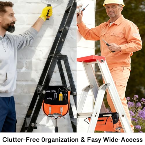 GAQUECY Ladder Cargo Hold Tool Pouch, Ladder Tool Holder Giant Ladder Too Bag compatible with Little Giant Ladders(15040-001) Wide Mouth Organizer for Construction, DIY & Home Repair Accessories