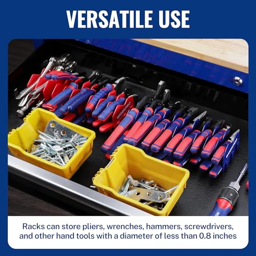 WORKPRO 2-Pack Plier Organizer Rack, Pliers Holder and Cutter Organizers with Non-Slip Rubber Base, 20-Slot Tool Box Organizer, Tool Drawer Organizer, Tool Storage, Plier Rack (Pliers Not Included)