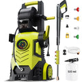 2026Upgraded Pressure Washer 5000PSI with Adj-8-Level Touch Screen, 34" Tall Power Washer, 4 Quick Connect Nozzles, Inlet Hose&Filter&500mlFoam Cannon for Cars/Fences/Driveways/Home Cleaning, Yellow