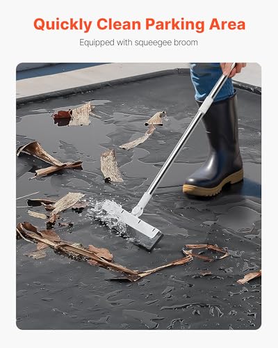 VEVOR Containment Mat, 7 ft 9 in x 18 ft, Non-Slip PVC Garage Floor Mat with a Cleaning Squeegee, Heavy Duty Durable Waterproof Containment Protection from Snow, Rain and Mud for Cars Parking, Black