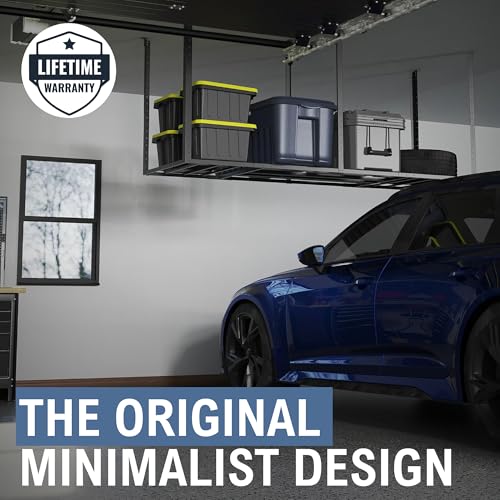 StoreYourBoard 4 x 8 Overhead Garage Storage Rack, Ceiling Shelf Overhead Organization, Heavy Duty Steel Platform Holds 700 lbs, 96 in. x 48 in. x 40 in.