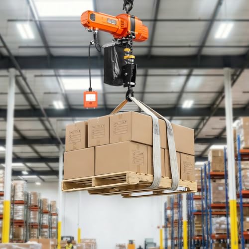 VEVOR 2-Speed Electric Chain Hoist 2200 lbs, G100 10ft Lifting Height, 120V 1-Phase Overhead Crane with 328ft Wireless & 8ft Wired Remote Control, Power Electric Hoist for Factory, Warehouse, Garage