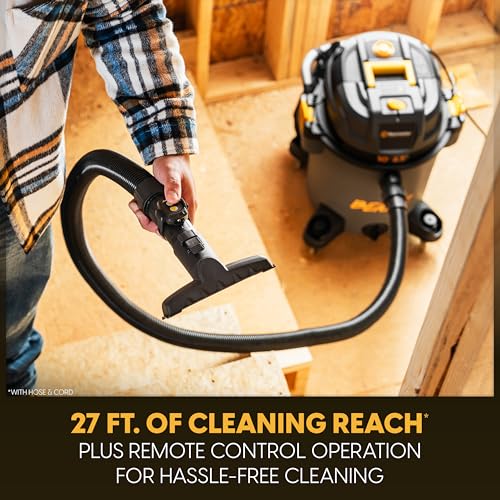 Vacmaster Professional Beast Series FLT+10-Gallon 6.5 Peak HP Wet/Dry Shop Vacuum with HEPA Media Filter, Manual Filter Cleaning System, Power Tool Sync Technology- VJN1012PF 0201