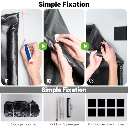 IRONMAX Garage Floor Mat, 9’ x 22’ Waterproof Floor Containment Mat with Cleaning Squeegee, Car Parking Mats Prevent Leaks Spills for Snow Ice Water and Mud