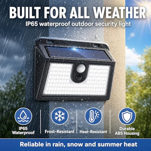 [6 Packs] Solar Motion Sensor Outdoor Lights, Super Bright Solar Lights Outdoor Waterproof, 3 Lighting Modes Security Wall Light for Outside Walking Dog Fence Backyard Deck Garden Door Step Garage