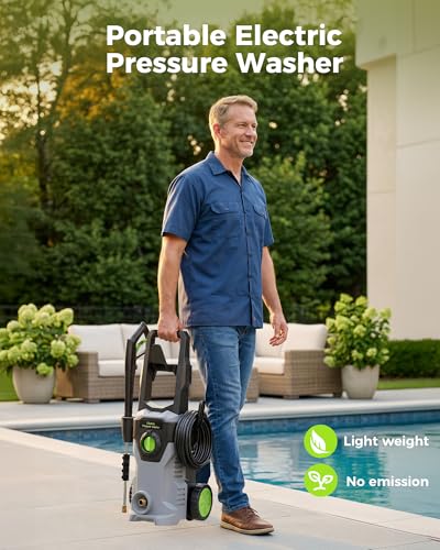 KVAOK Pressure Washer, Power Washers 4800PSI 2.6GPM with 4 Quick Connect Nozzles, High Pressure Washer for Cars, Fences, Patios, Decks, Boats, Home Use