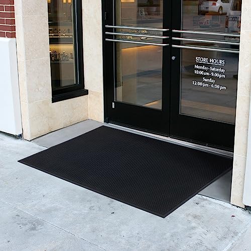Guardian Easy Step Scraper 2X3 (23in x 35in) Indoor/Outdoor, Heavy-Duty, Solid Rubber Floor Mat,Black