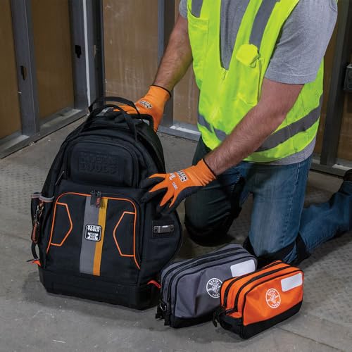 Klein Tools Tool Pouch, Dual Compartments, Heavy-Duty Tool Bag Organizer, Multipurpose Bag