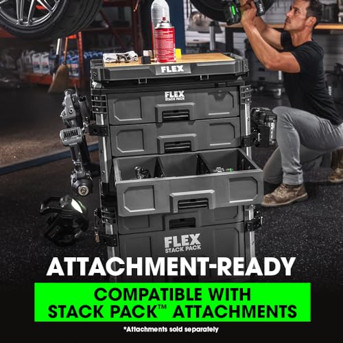 FLEX STACK PACK Storage System 3-Drawer Tool Box - FS1105, Grey/Black