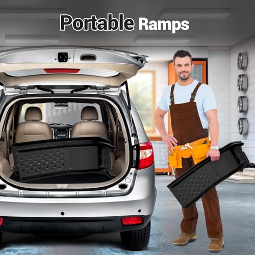 8" Lift Heavy Duty Steel Car Ramps 8000 LBS Total Capacity, 2 Pack Vehicle Service Ramps, 2000 LBS Per Ramp for Cars Trucks SUVs Auto Repair Maintenance, Black
