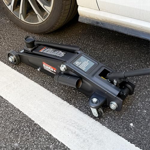 Olympia Tools 91-805 Torin Hydraulic Trolley Service/Floor Jack with Extra Saddle (Fits: SUVs and Extended Height Trucks): 3 Ton (6,000 lb) Capacity, Black