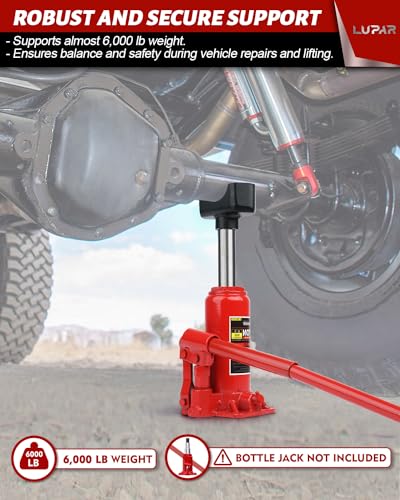 Lupar Jack Axle Adapter Lifting Saddle Compatible with Bottle Floor Jack for 3" Axle Tube - Black
