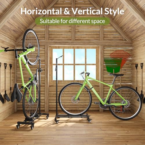 Sttoraboks Vertical Bike Parking Stand - Adjustable Height for 29"Wheels, Space-Saving & Freestanding Bike Rack for MTB/Road Bikes,No-Drill Installation Indoor Bike Storage for Apartments & Garages