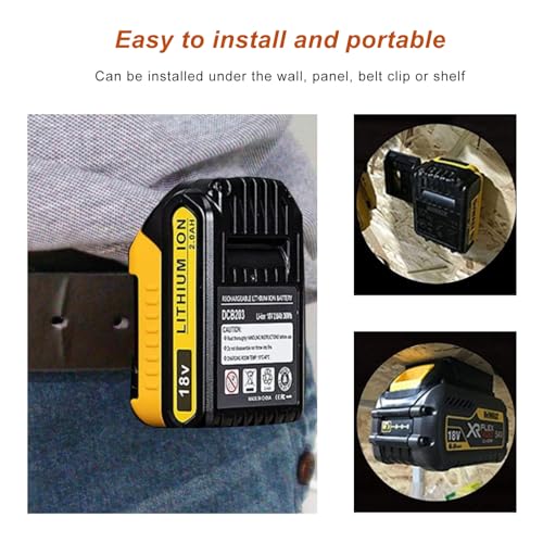 20pas Tool Holders and Battery Holder for Dewalt 20v Wall Mount Hanger Battery Drill Tool Storage Shelf for Milwaukee M18(Yellow)