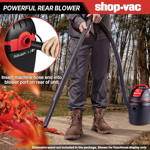 Shop-Vac 9303511 2.5 Gallon Wet Dry Vacuum, 2.5 Peak HP, 1.25 Inch Diameter x 4 Foot Hose, 12 Ft Cord Length, Wall Mounted, Includes Filters, Ideal for Jobsite, Garage, Car & Workshop