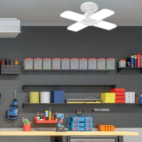 Feit Electric LED Garage Light, Multiple Adjustable Panels, E26 Base, Ideal for Garage, Workshop, Shed, 25,000-Hour Lifetime