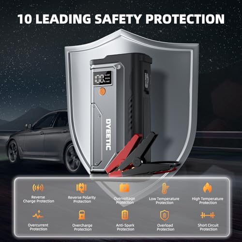 7000A Jump Starter, 12V Car Battery Booster Pack(All Gas/12.0L Diesel)，Car Starter Smart Jumper Cables with Quick Charger, Battery Jumper 26800mAh Portable Power Bank，800LM Flashlight