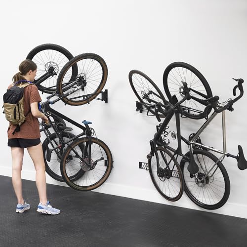 StoreYourBoard SwivelStow Bike Rack Garage Storage Rack 2 Pack - 2 Road & Gravel Bike Wall Mounts - Heavy Duty Bike Hanger - No-Lift Bike Rack Garage Storage Rack - Holds 70 lb Capacity