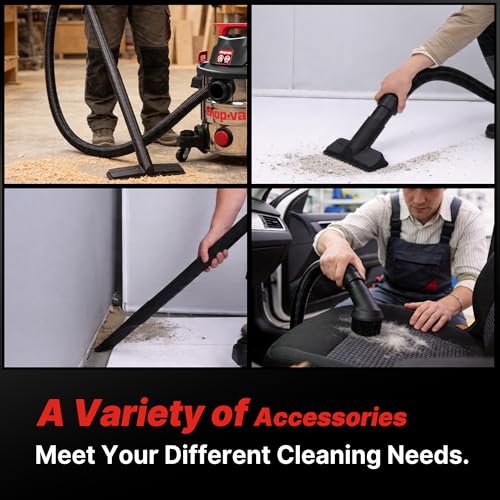 Shop-Vac 8 Gallon 4.5 Peak HP Wet/Dry Vacuum, Stainless Steel Tank, Portable with Drain Port, Blower Port, Hose and Accessories for Garage, Workshop, Jobsite, and Patio