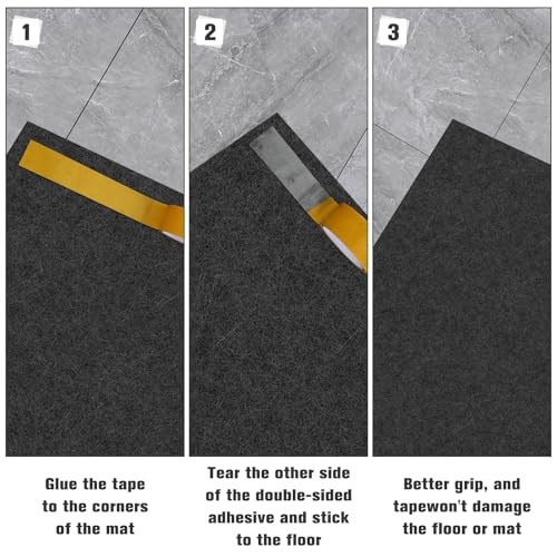 Drydiet 4 Pcs 36 x 72 Inch Oil Spill Mat for Under Car, Driveway, Motorcycle - Absorbent Pad for Garage Drip Leaks With Rubber Backing - Reusable, Washable, Non-Slip, Protects Floor
