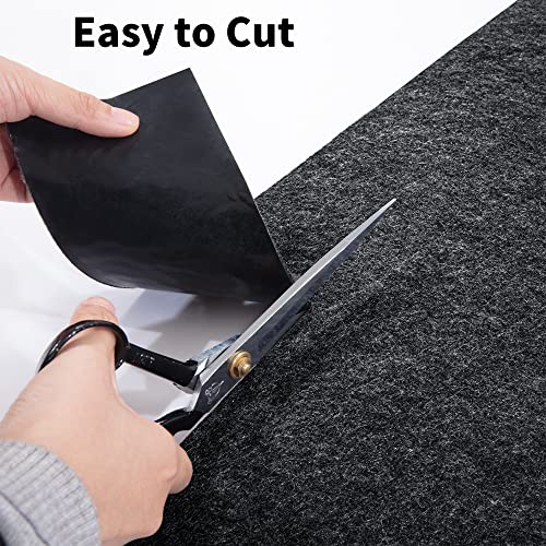 HOMBYS Extra Large Garage Floor Mats for Under Car, Dark Grey Garage Flooring Rug, Motorcycle Oil Spill Mat, Absorbent Oil Garage Parking Mat 7’4”x17', Non Slip and Waterproof Backing