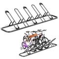 Mr IRONSTONE Floor Bike Rack for Garage, Indoor/Outdoor Storage Stand, Bicycle Parking Rack for Mountain, Road and Kids Bikes (Black, 5-Slot)
