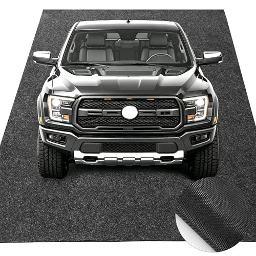 Extra Large Garage Floor Mat 8' 10" x 22' - Premium Felt + Waterproof Backing Thickened and Soft Heavy Duty Oil Absorbent Non-Slip Pad Garage Parking Mats for Floor Large SUVs MPV Pickup Truck RV