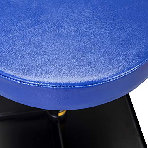 TCE ATR6350U Torin Rolling Pneumatic Creeper Garage/Shop Seat: Padded Adjustable Mechanic Stool with Tool Tray Storage, Blue