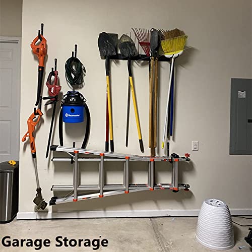 Heavdace 8 Pack Garage Storage Hooks,10 Inch Heavy Duty Ladder Storage Hanger, Wall Mounted Utility Rack