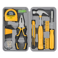 Hi-Spec Small Tool Box for Home and Office DIY, 25-Piece Yellow Mini Tool Kit Set for Basic Household Repairs in a Portable Toolbox Case.