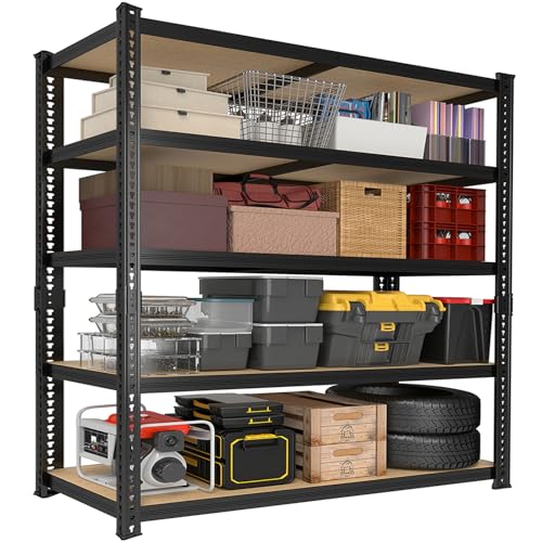 ZEUKMXOO 78'' H Garage Storage Shelves, Shelving Units and Storage, Heavy Duty Garage Shelving, Metal Shelves for Basement, Warehouse, Pantry, Kitchen, 78''H x 40''W x 16''D, 2200 LBS