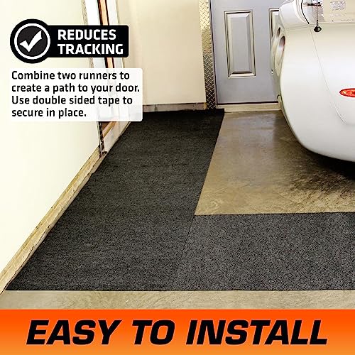 Armor All Garage Floor Runner Mat, (216" x 30"), Protects Surfaces, Transforms Garage, Absorbent, Waterproof, Durable, Trimmable (USA Made) (Charcoal)