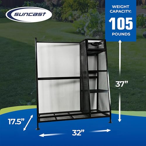 Suncast Garage Golf Bag Shelf Organizer with Leveling Feet and 5 Inch Bin for Club, Ball, and Accessory Storage, 2 Pack