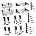 BOBIBAN 24PCS Slatwall Accessories Set, Includes Metal Slatwall Baskets, Shelves and Hooks, Heavy Duty Slat Wall Organizer Kit for Shops, Garage and Room Storage (Black,24pcs)