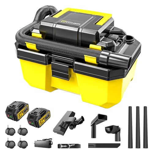 Cordless Shop Vac,3000W Brushless Motor,2x4.0Ah Battery Powered Shop Vac - 3-in-1 Wet Dry Vacuum Wet and Dry with HEPA Filter,Shoulder Strap & Accessory Storage Holder,Portable for Garage,Workshop,Car